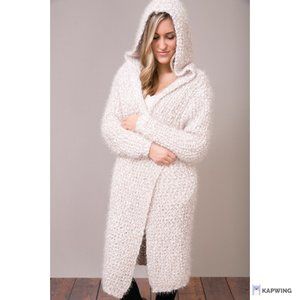 EUC  POL Fuzzy Mauve Oversized Hooded Cardigan/Sweater